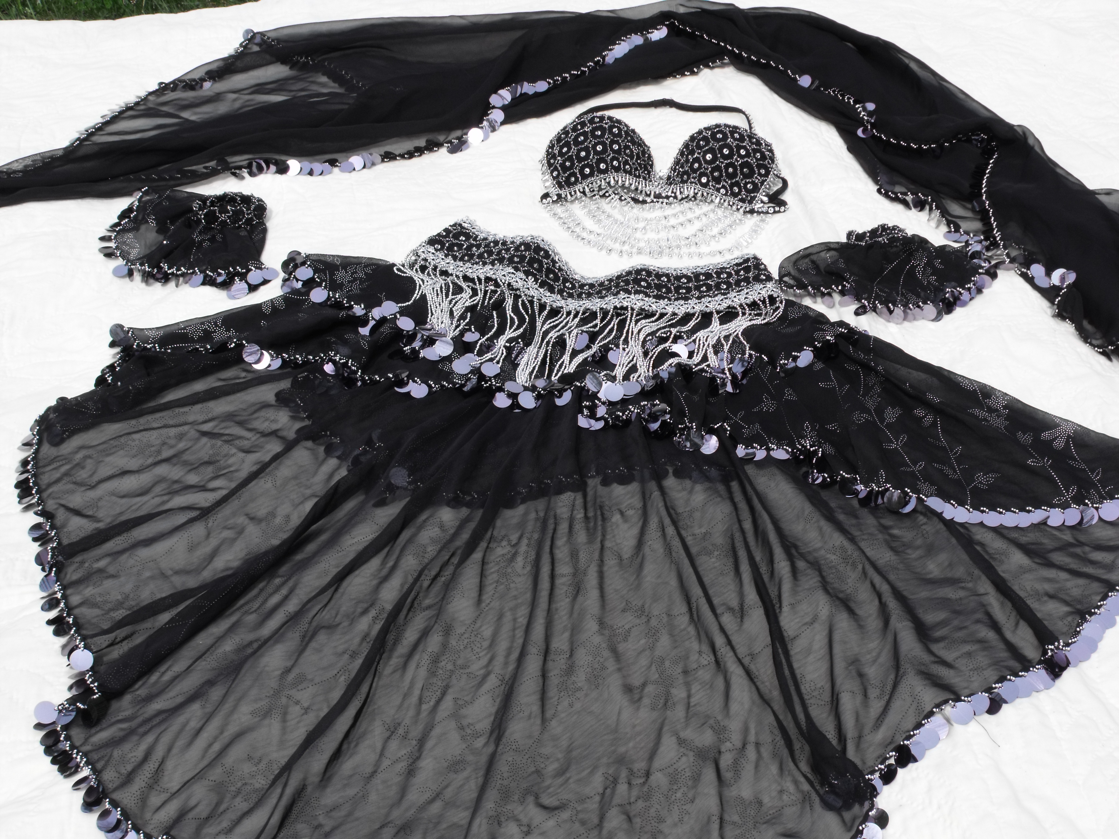 BLACK/SILVER GYPSY STYLE DANCE DRESS